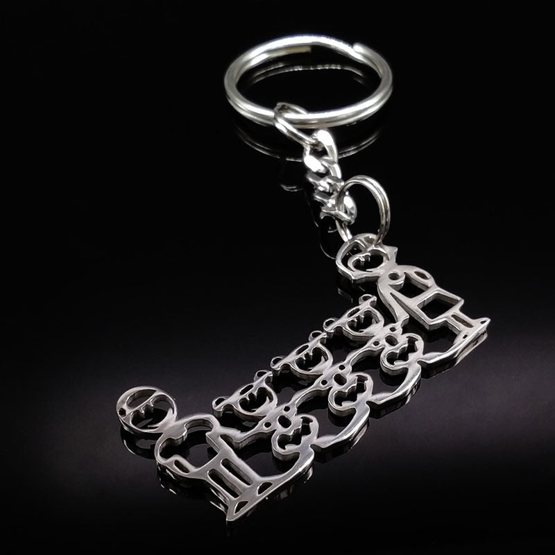2019 Fashion New Family Stainless Steel Key Rings Jewelry Boy and Girl Silver Color keychain Gifts chaveiros K7641B