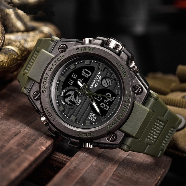 New SANDA 739 Sports Men's Watches Top Brand Luxury Military Quartz Digital Watch Men Waterproof S Shock Clock relogio masculino