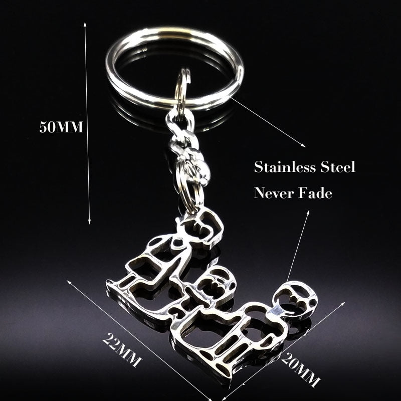 2019 Fashion New Family Stainless Steel Key Rings Jewelry Boy and Girl Silver Color keychain Gifts chaveiros K7641B