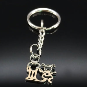 2019 Fashion New Family Stainless Steel Key Rings Jewelry Boy and Girl Silver Color keychain Gifts chaveiros K7641B
