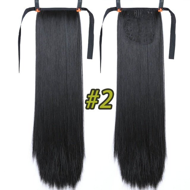 JINKAILI 85cm 32 "Super Long Clip Droit Dans La Queue Faux Cheveux Ponytail Postiche Avec Des Épingles À Cheveux Synthétique Extensions De Queue De Poney