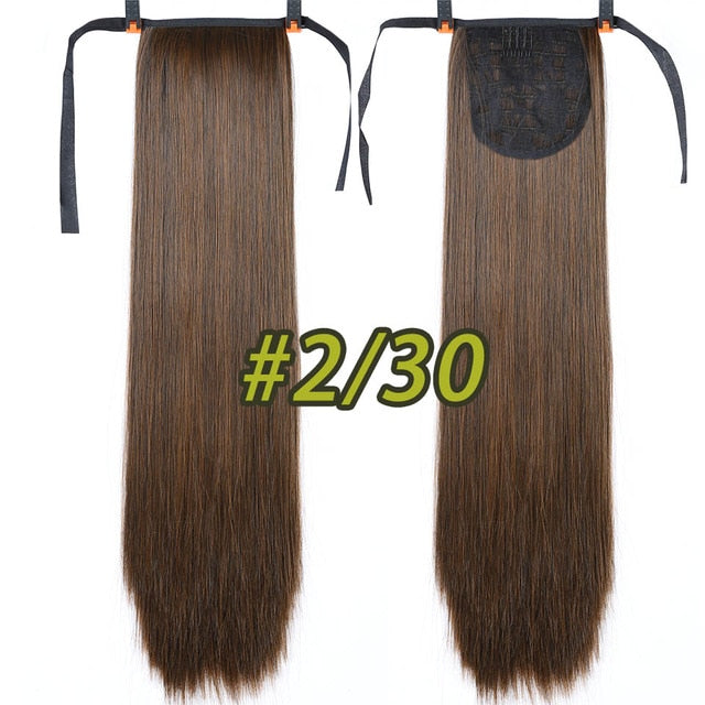 JINKAILI 85cm 32 "Super Long Clip Droit Dans La Queue Faux Cheveux Ponytail Postiche Avec Des Épingles À Cheveux Synthétique Extensions De Queue De Poney