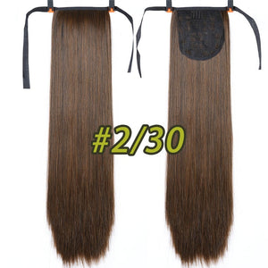JINKAILI 85cm 32 "Super Long Clip Droit Dans La Queue Faux Cheveux Ponytail Postiche Avec Des Épingles À Cheveux Synthétique Extensions De Queue De Poney