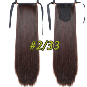 JINKAILI 85cm 32 "Super Long Clip Droit Dans La Queue Faux Cheveux Ponytail Postiche Avec Des Épingles À Cheveux Synthétique Extensions De Queue De Poney