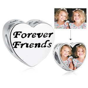 ELESHE Romantic Custom Photo Heart Charms fit Original Pandora Bracelet 925 Sterling Silver Beads DIY Original Jewelry Making