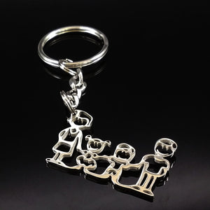 2019 Fashion New Family Stainless Steel Key Rings Jewelry Boy and Girl Silver Color keychain Gifts chaveiros K7641B