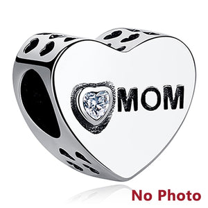 ELESHE Romantic Custom Photo Heart Charms fit Original Pandora Bracelet 925 Sterling Silver Beads DIY Original Jewelry Making