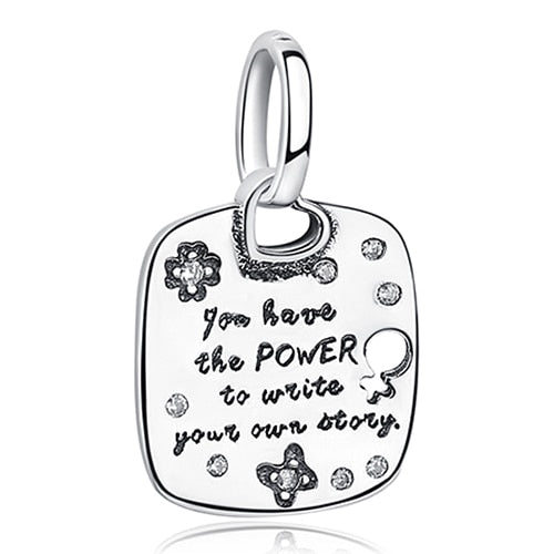 ELESHE Original 925 Sterling Silver Charms Fit Pandora Charm Bracelets Fashion Jewelry DIY I LOVE READING Book Charm Beads