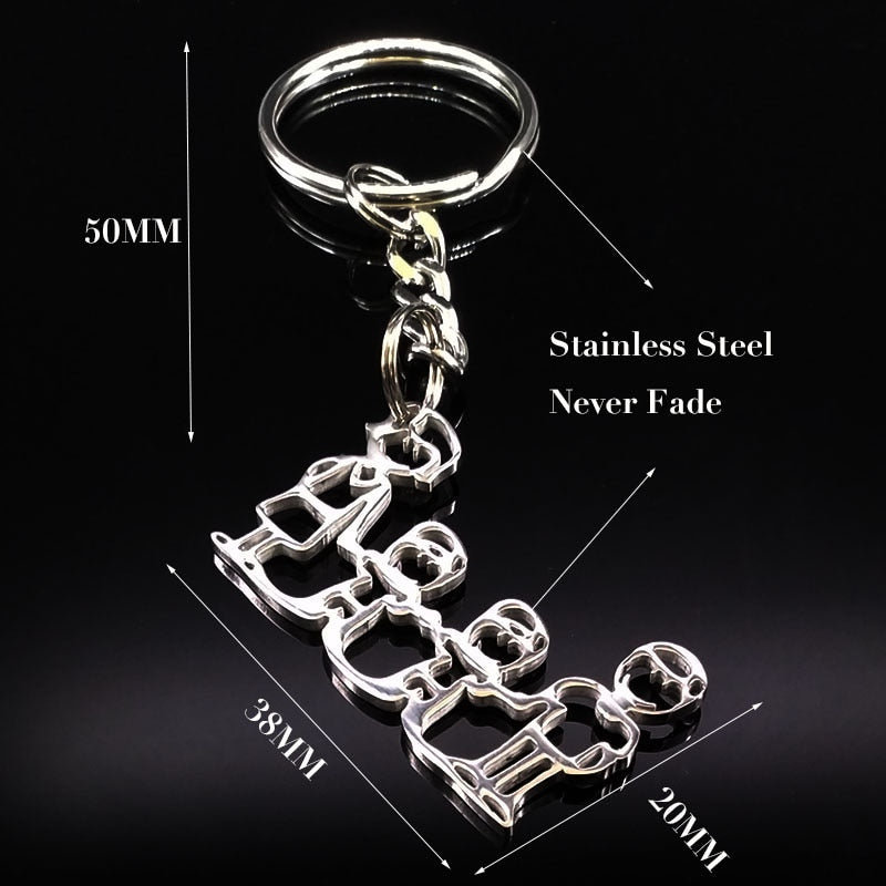 2019 Fashion New Family Stainless Steel Key Rings Jewelry Boy and Girl Silver Color keychain Gifts chaveiros K7641B