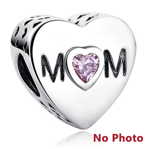 ELESHE Romantic Custom Photo Heart Charms fit Original Pandora Bracelet 925 Sterling Silver Beads DIY Original Jewelry Making