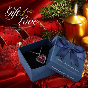 CDE Fashion Angel Wings Heart Shape Pendant Necklace with Amethyst Crystal for Women Fine Jewelry Valentine's Day Gifts