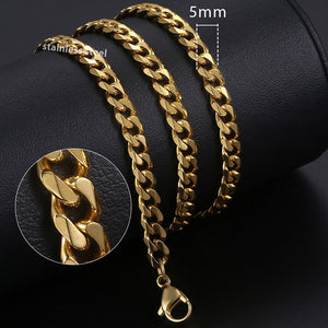 Necklace For Women Men Gold Filled Figaro Rope Snake Curb Cuban Link Chain Mens Womens Fashion Jewelry 18-24" GNN2