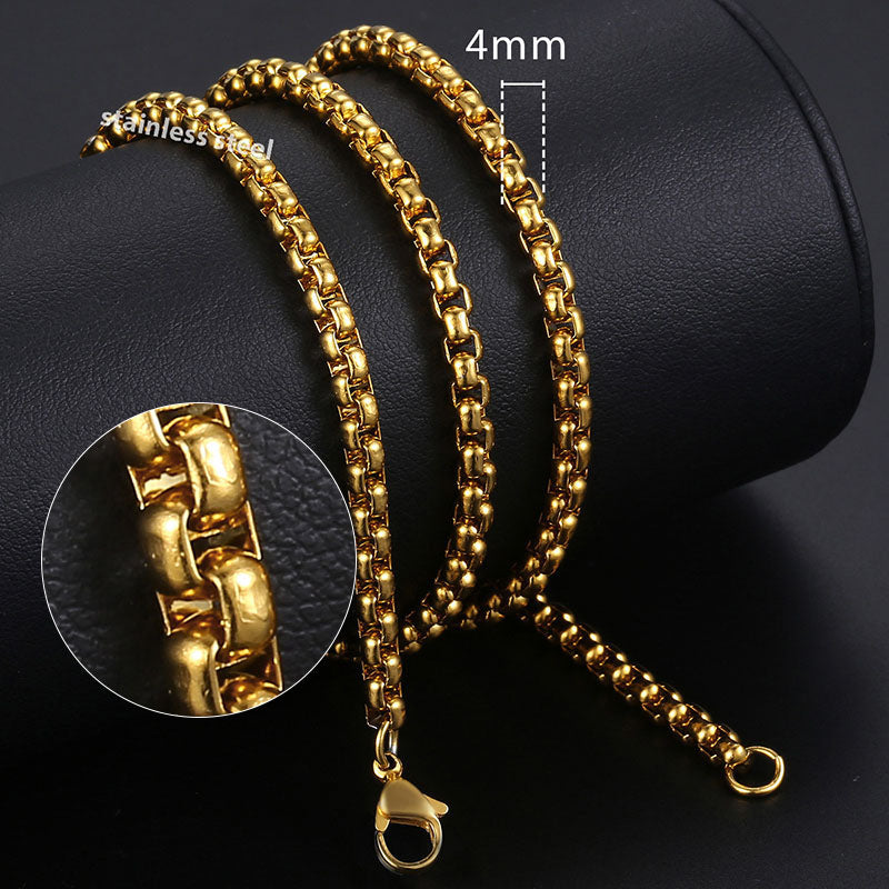 Trendsmax Gold Necklace For Men Women Figaro Rope Cuban Link Chain Necklace Male Collar Fashion Gift Jewelry Hip Hop 18-24" GNN2