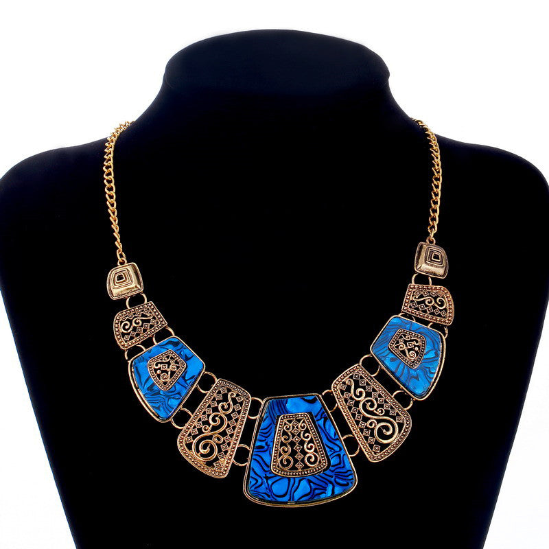 Bohemia Ethnic Necklace & Pendant Multi Layer Beads Jewelry Vintage Statement Long Necklace Women Handmade Acrylic Jewelry