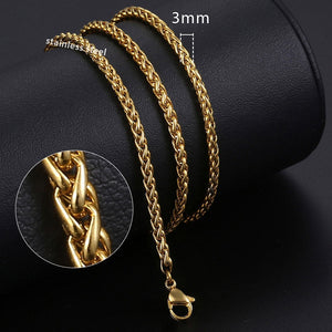 Trendsmax Gold Necklace For Men Women Figaro Rope Cuban Link Chain Necklace Male Collar Fashion Gift Jewelry Hip Hop 18-24" GNN2