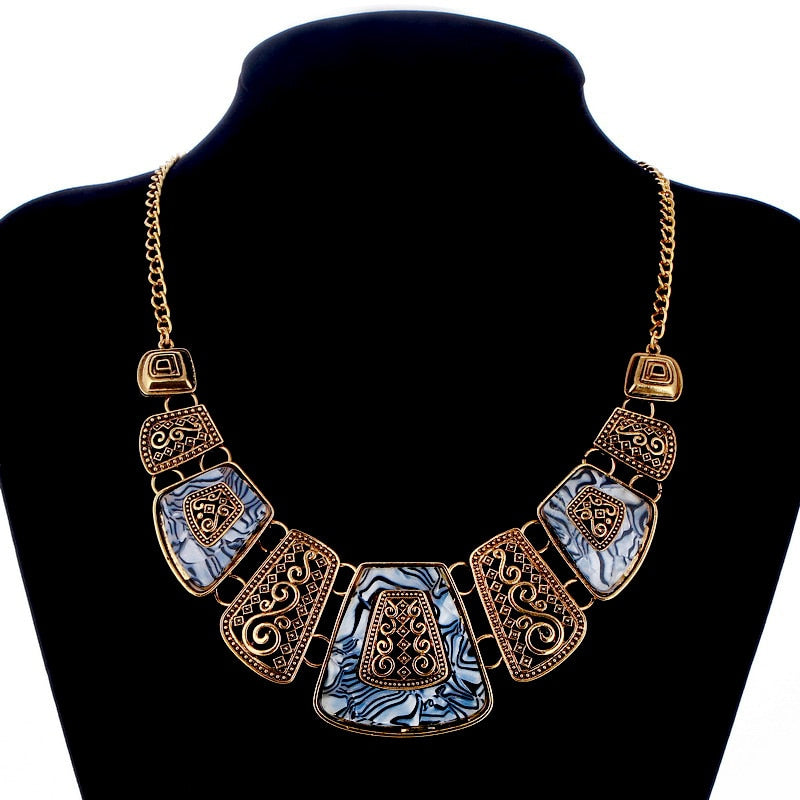 Bohemia Ethnic Necklace & Pendant Multi Layer Beads Jewelry Vintage Statement Long Necklace Women Handmade Acrylic Jewelry