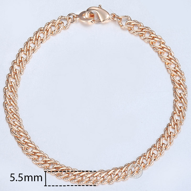 20cm 585 Rose Gold filled Bracelet For Women Men Curb Snail Foxtail Venitian Link Chains Womens Mens Bracelets Fashion Gift CBB1