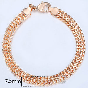 20cm 585 Rose Gold filled Bracelet For Women Men Curb Snail Foxtail Venitian Link Chains Womens Mens Bracelets Fashion Gift CBB1