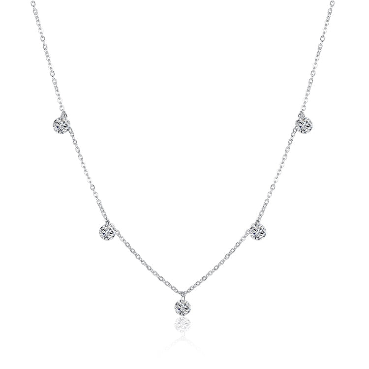 ELESHE 2019 New Luxury Fashion Round Coin Choker Necklace for Women 925 Sterling Silver Chain Necklace Collier Femme