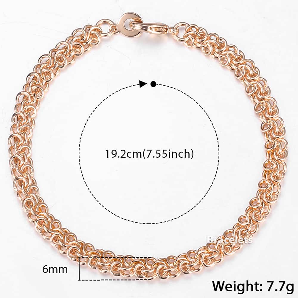 20cm 585 Rose Gold filled Bracelet For Women Men Curb Snail Foxtail Venitian Link Chains Womens Mens Bracelets Fashion Gift CBB1