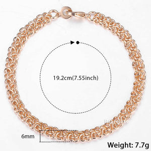 20cm 585 Rose Gold filled Bracelet For Women Men Curb Snail Foxtail Venitian Link Chains Womens Mens Bracelets Fashion Gift CBB1