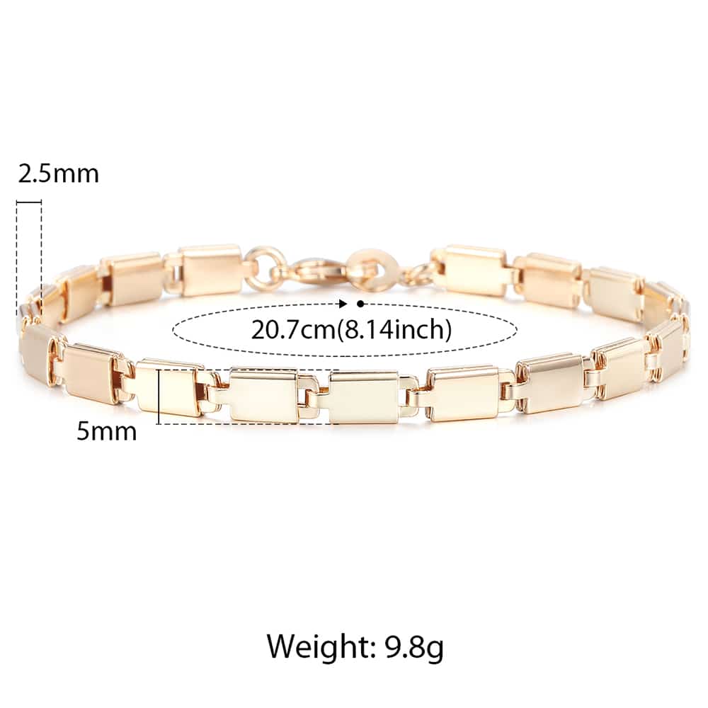 20cm 585 Rose Gold filled Bracelet For Women Men Curb Snail Foxtail Venitian Link Chains Womens Mens Bracelets Fashion Gift CBB1