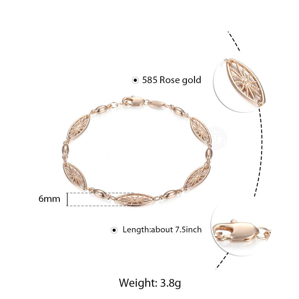 20cm 585 Rose Gold filled Bracelet For Women Men Curb Snail Foxtail Venitian Link Chains Womens Mens Bracelets Fashion Gift CBB1