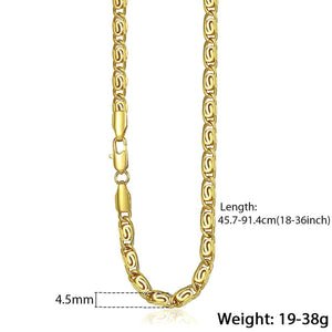 Necklace For Women Men Gold Filled Figaro Rope Snake Curb Cuban Link Chain Mens Womens Fashion Jewelry 18-24" GNN2