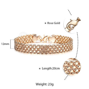 20cm 585 Rose Gold filled Bracelet For Women Men Curb Snail Foxtail Venitian Link Chains Womens Mens Bracelets Fashion Gift CBB1