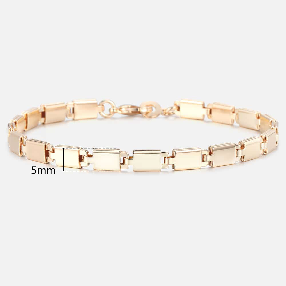 20cm Bracelets For Women Men 585 Rose Gold Curb Snail Foxtail Venitian Link Chains Men's Bracelets Fashion Jewelry Gifts KCBB1