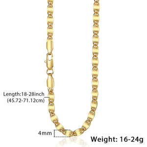 Necklace For Women Men Gold Filled Figaro Rope Snake Curb Cuban Link Chain Mens Womens Fashion Jewelry 18-24" GNN2