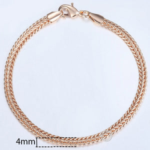 20cm 585 Rose Gold filled Bracelet For Women Men Curb Snail Foxtail Venitian Link Chains Womens Mens Bracelets Fashion Gift CBB1