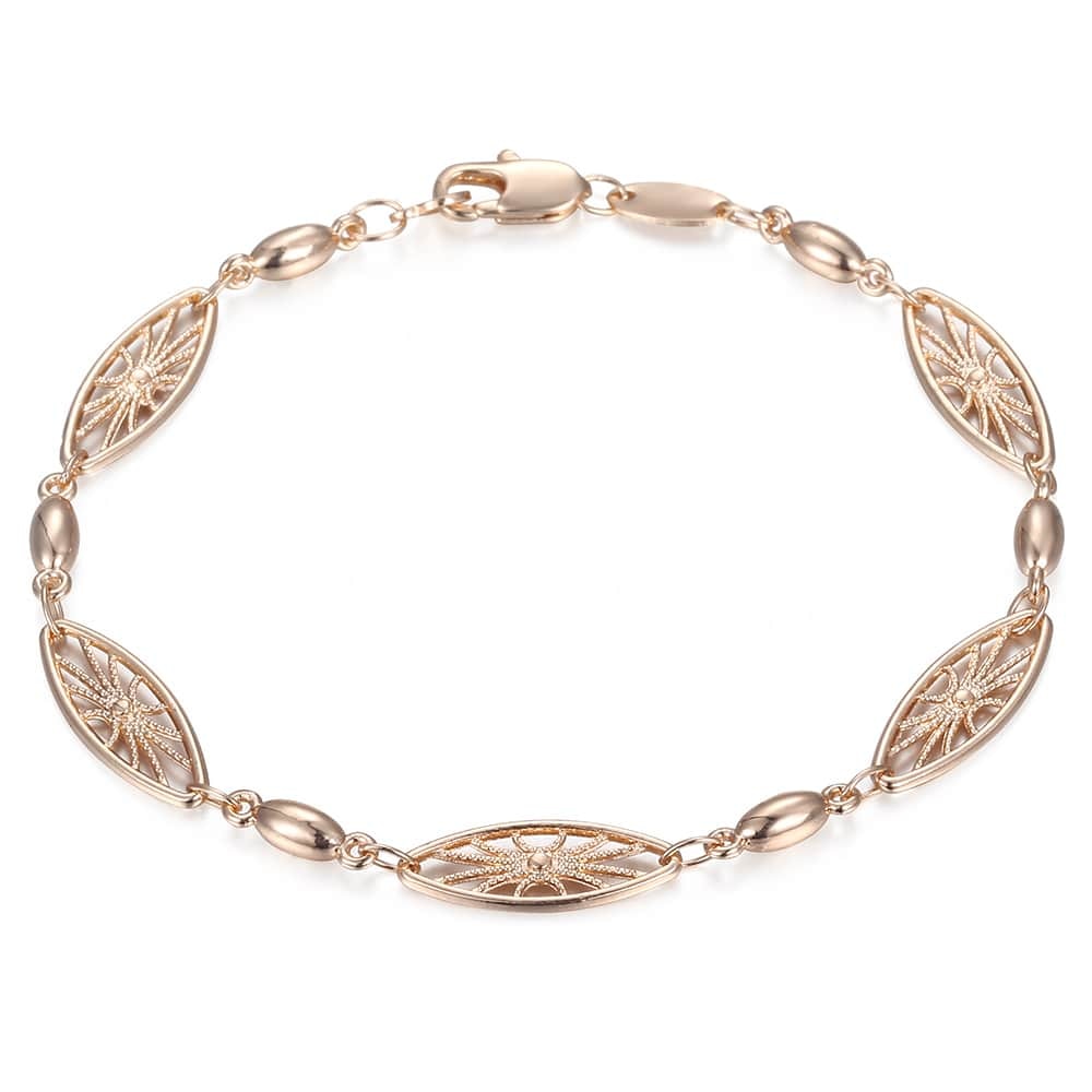 20cm Bracelets For Women Men 585 Rose Gold Curb Snail Foxtail Venitian Link Chains Men's Bracelets Fashion Jewelry Gifts KCBB1