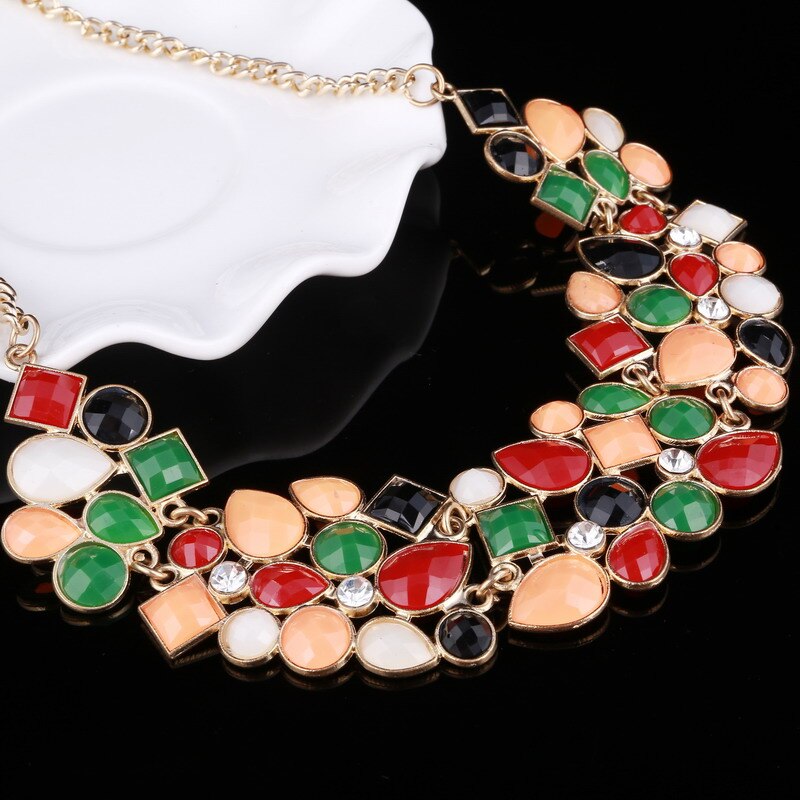 Bohemia Ethnic Necklace & Pendant Multi Layer Beads Jewelry Vintage Statement Long Necklace Women Handmade Acrylic Jewelry