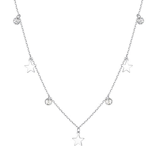 ELESHE 2019 New Luxury Fashion Round Coin Choker Necklace for Women 925 Sterling Silver Chain Necklace Collier Femme