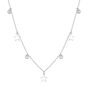ELESHE 2019 New Luxury Fashion Round Coin Choker Necklace for Women 925 Sterling Silver Chain Necklace Collier Femme