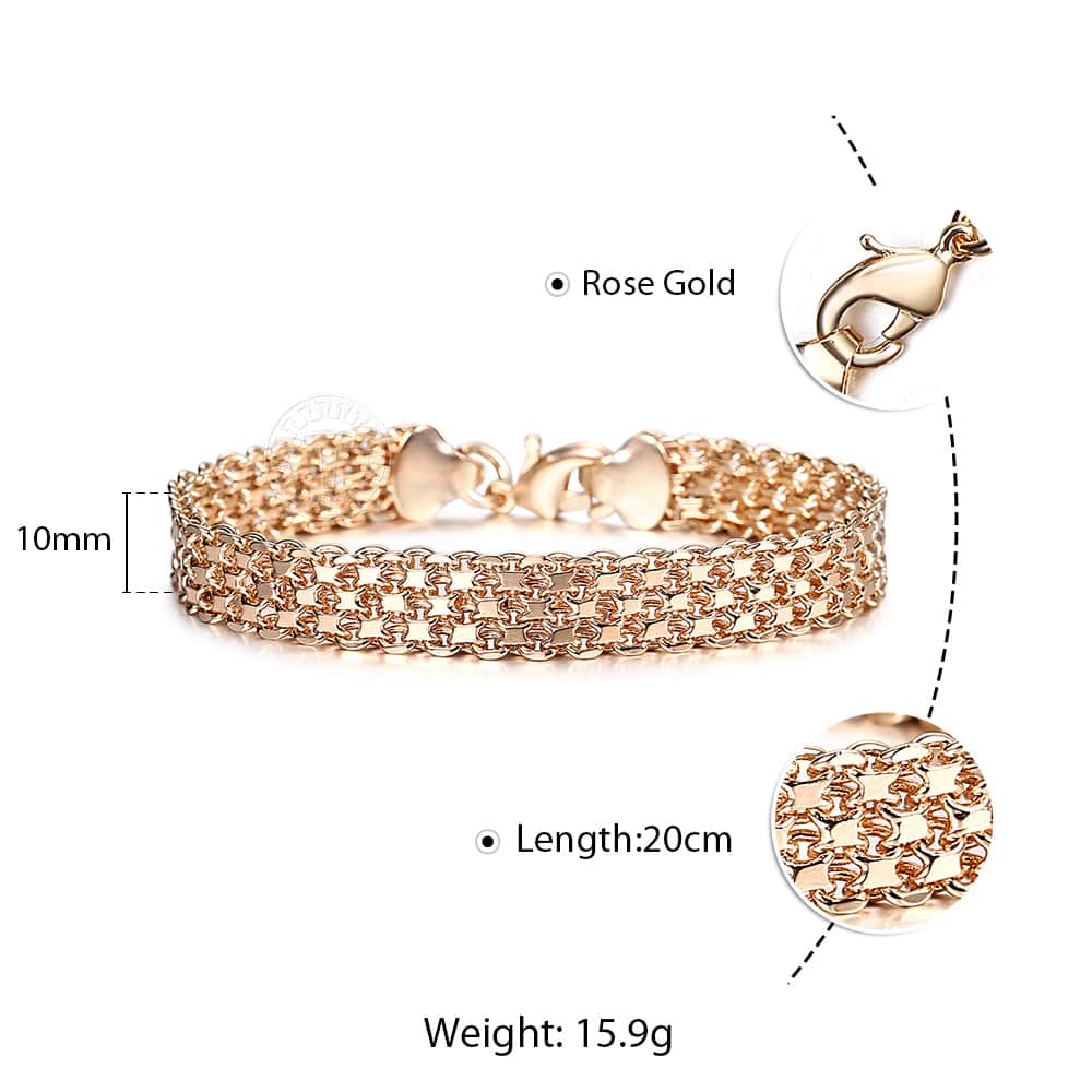 20cm Bracelets For Women Men 585 Rose Gold Curb Snail Foxtail Venitian Link Chains Men's Bracelets Fashion Jewelry Gifts KCBB1