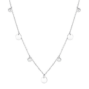 ELESHE 2019 New Luxury Fashion Round Coin Choker Necklace for Women 925 Sterling Silver Chain Necklace Collier Femme