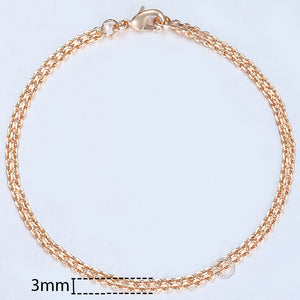 20cm 585 Rose Gold filled Bracelet For Women Men Curb Snail Foxtail Venitian Link Chains Womens Mens Bracelets Fashion Gift CBB1