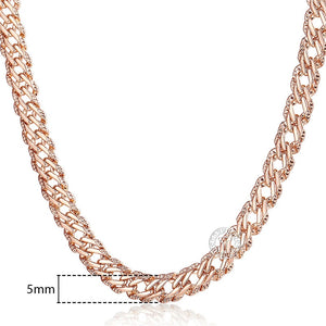 Trendsmax 5mm Necklaces for Women Girls 585 Rose Gold Bismark Link Chain Women's Necklace Fashion Jewelry Gifts 45-50cm GN452