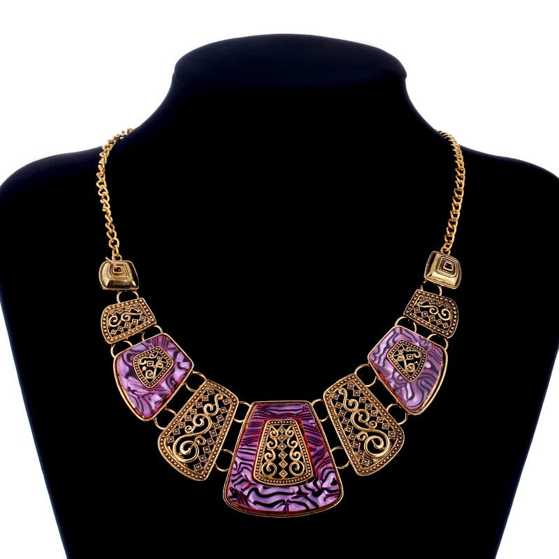 Bohemia Ethnic Necklace & Pendant Multi Layer Beads Jewelry Vintage Statement Long Necklace Women Handmade Acrylic Jewelry