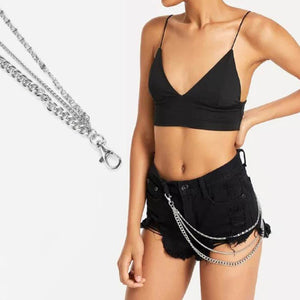 Punk Street Trouser Keychain for Women Girl Metal Wallet Belt Chain Hipster Key Chain Pant Keyring HipHop Fashion Jewelry