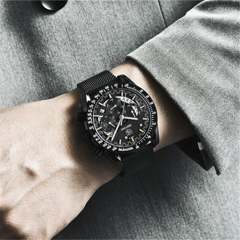 BENYAR 2019 new Quartz luxury waterproof military chronograph Sport casual fashion brand men watch stainless steel Reloj Hombre