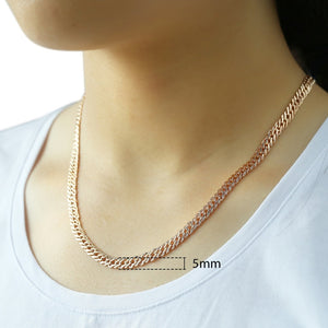 Trendsmax 5mm Necklaces for Women Girls 585 Rose Gold Bismark Link Chain Women's Necklace Fashion Jewelry Gifts 45-50cm GN452