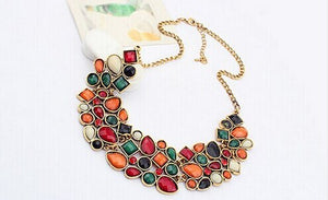 Bohemia Ethnic Necklace & Pendant Multi Layer Beads Jewelry Vintage Statement Long Necklace Women Handmade Acrylic Jewelry