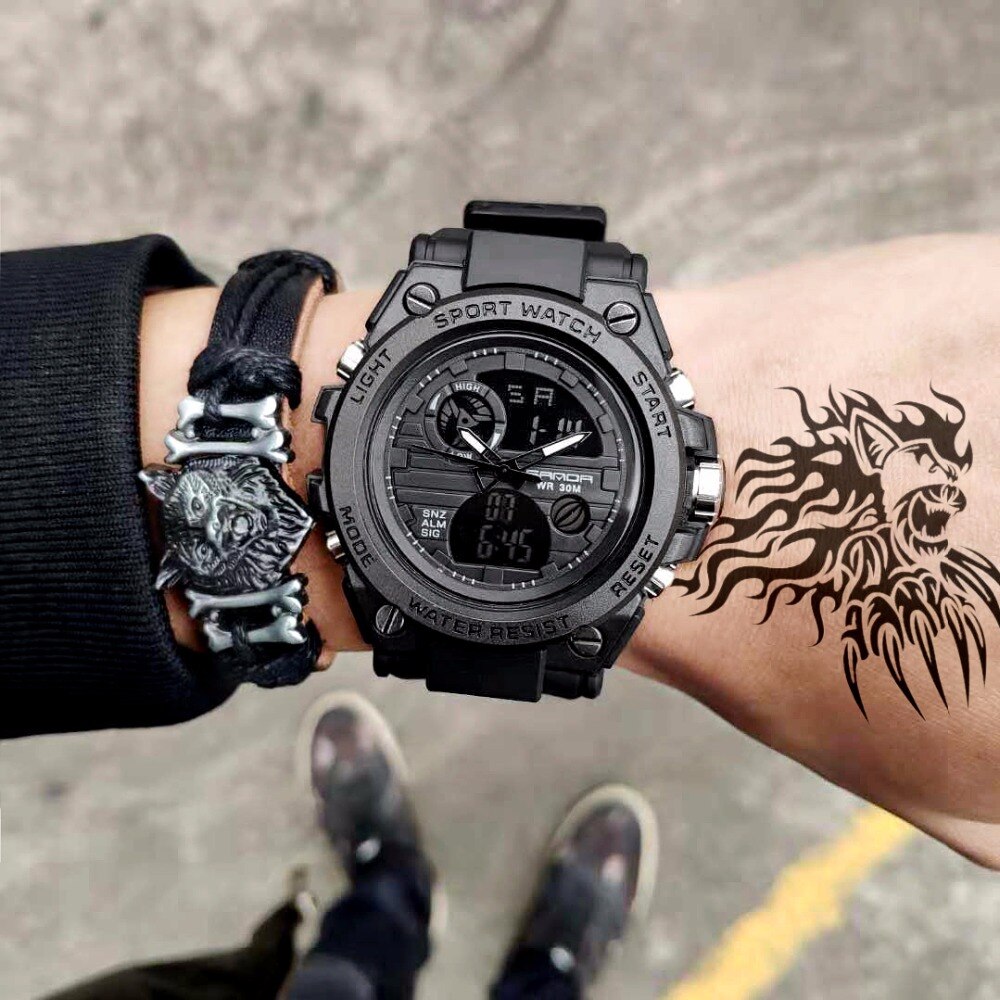 New SANDA 739 Sports Men's Watches Top Brand Luxury Military Quartz Digital Watch Men Waterproof S Shock Clock relogio masculino