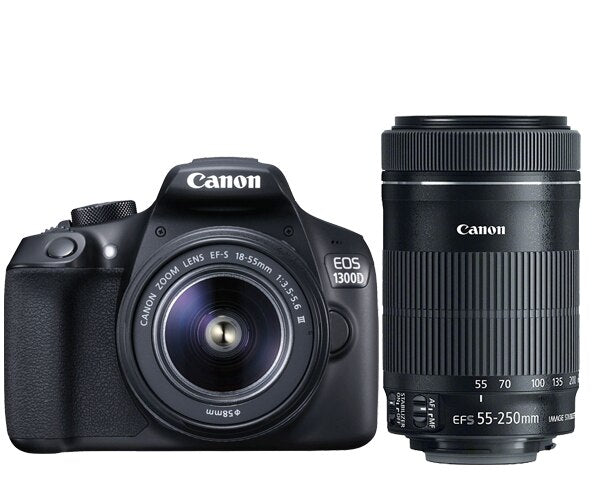 Nouvel appareil photo Wi-Fi Canon EOS 1300D Rebel T6 DSLR et objectif EF-S 18-55mm et objectif EF-S 55-250mm IS STM