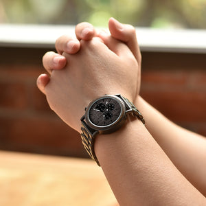 BOBO BIRD Business Men Watch Metal Wood Wristwatch Chronograph Date Display with Gift Box relogio masculino U-Q26