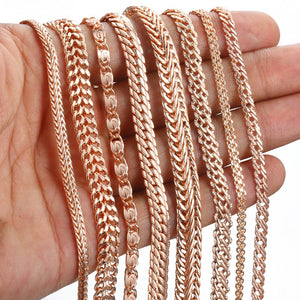 20cm Bracelets For Women Men 585 Rose Gold Curb Snail Foxtail Venitian Link Chains Men's Bracelets Fashion Jewelry Gifts KCBB1