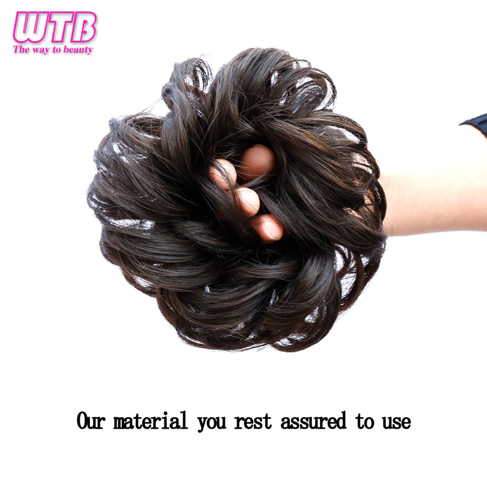 Women Curly Chignon Hair Clip In Hairpiece Extensions Bun for Brides 8 Colors Synthetic High Temperature Fiber Chignon